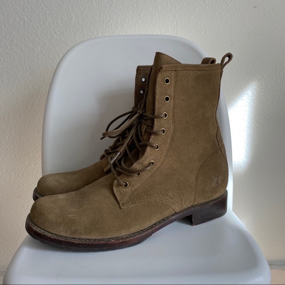 Frye Veronica Combat Sage Suede Lace 